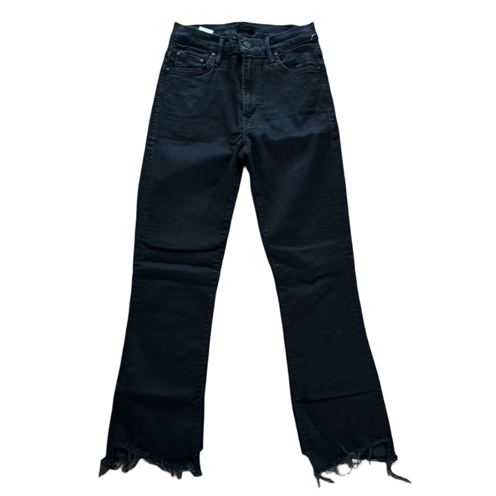 Mother jeans the insider black frayed crop bootcut jeans 27 - Picture 1 of 6